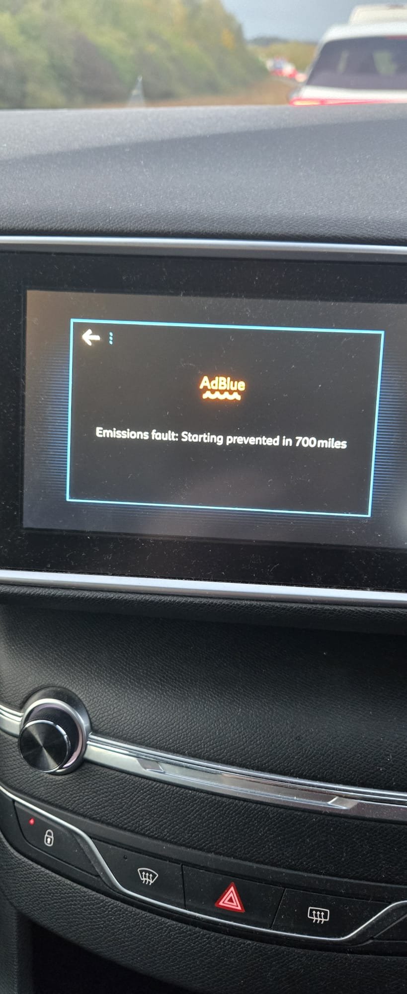 Customer dashboard warning before TorxTuning AdBlue work, job photo 1