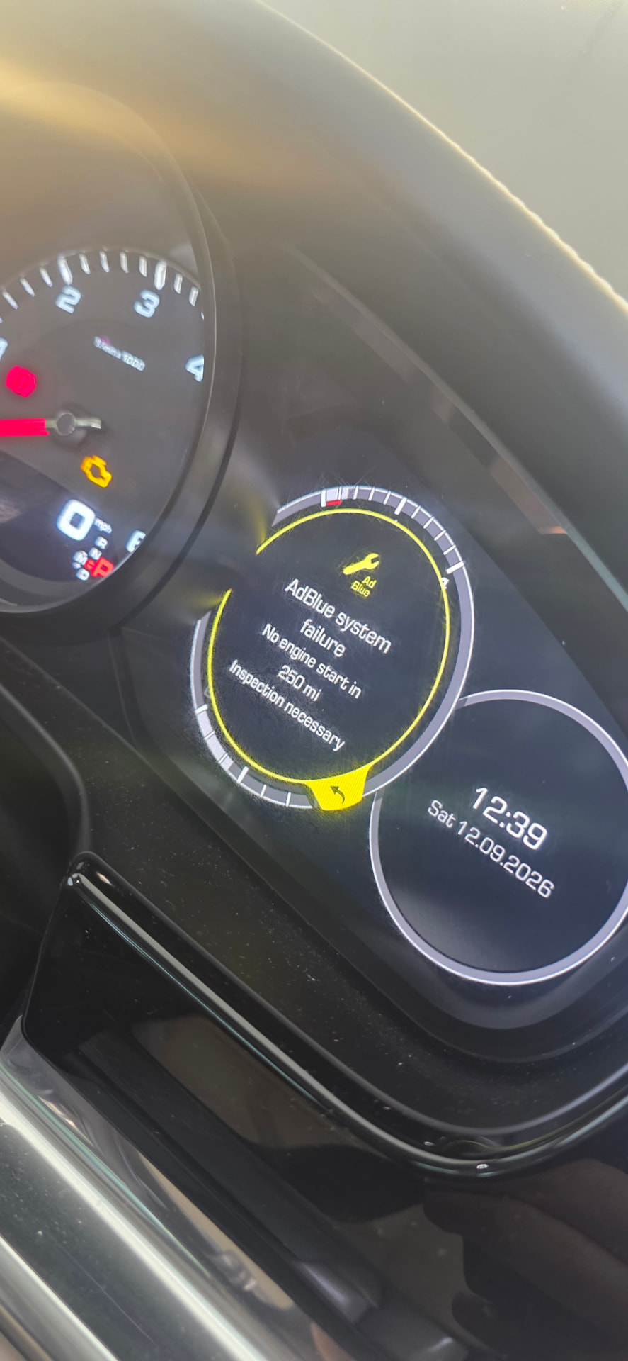 Customer dashboard warning before TorxTuning AdBlue work, job photo 2