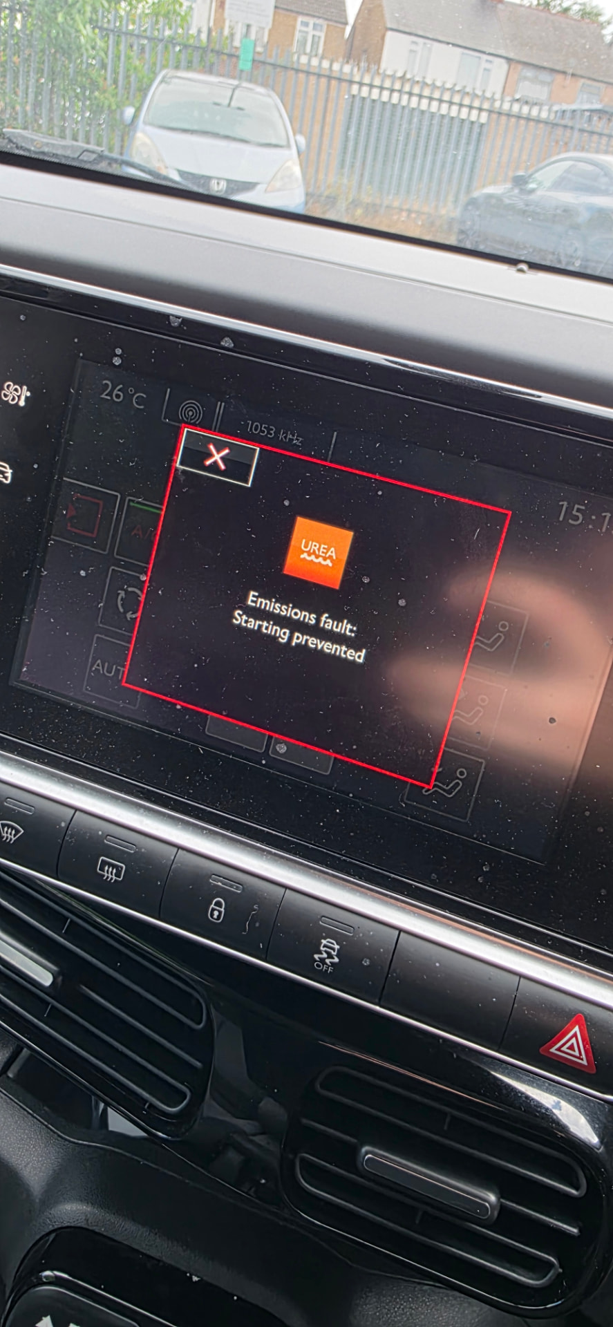 Customer dashboard warning before TorxTuning AdBlue work, job photo 8