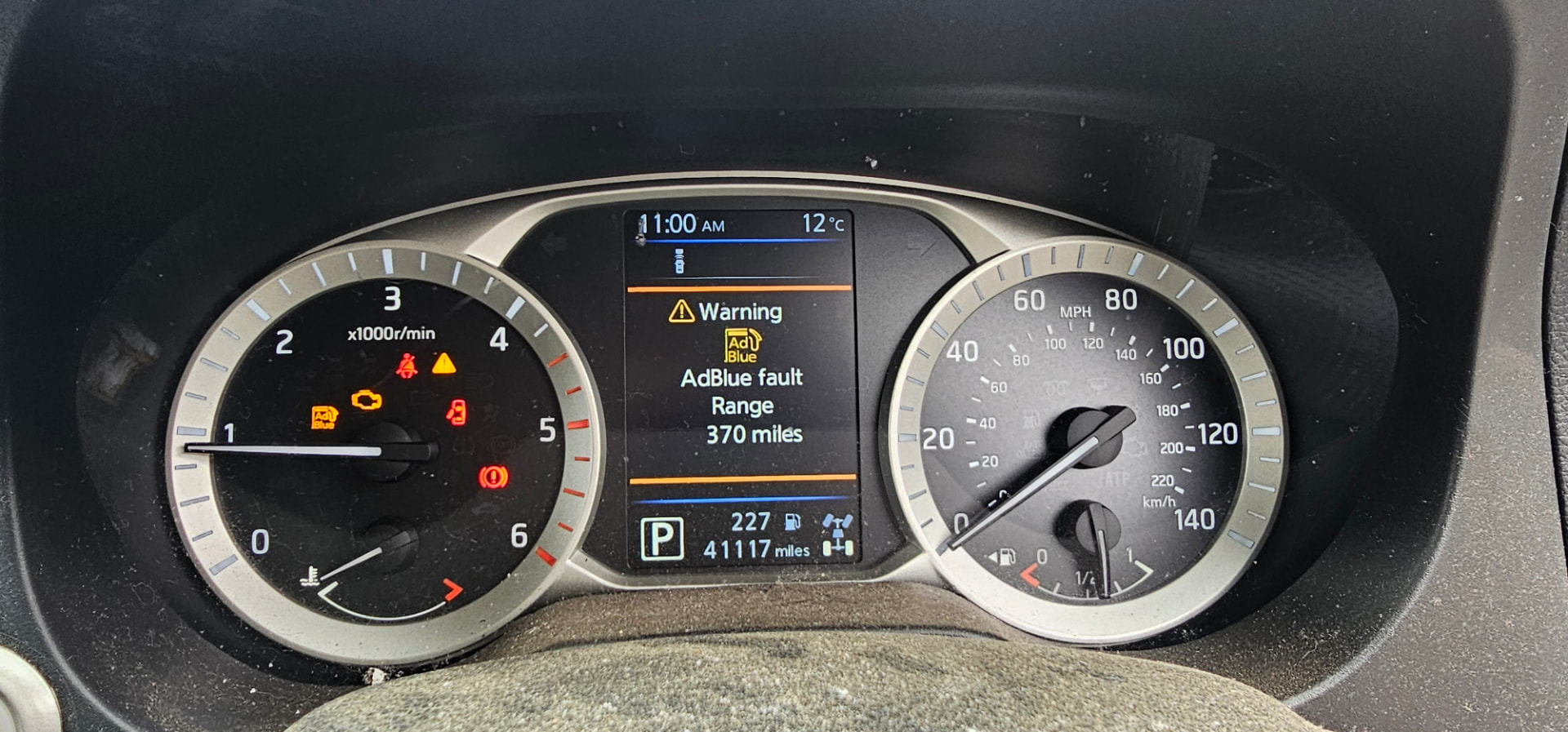Customer dashboard warning before TorxTuning AdBlue work, job photo 9