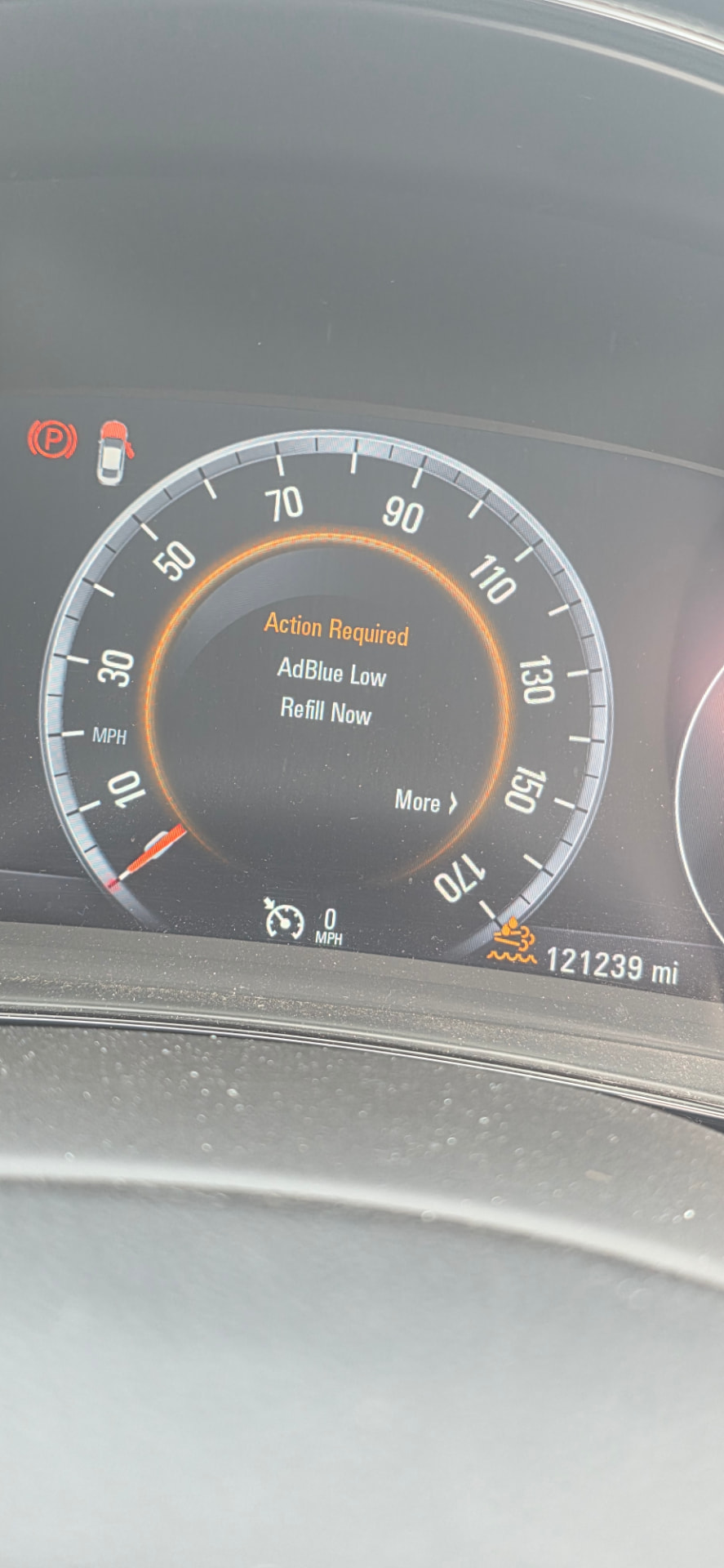 Customer dashboard warning before TorxTuning AdBlue work, job photo 5