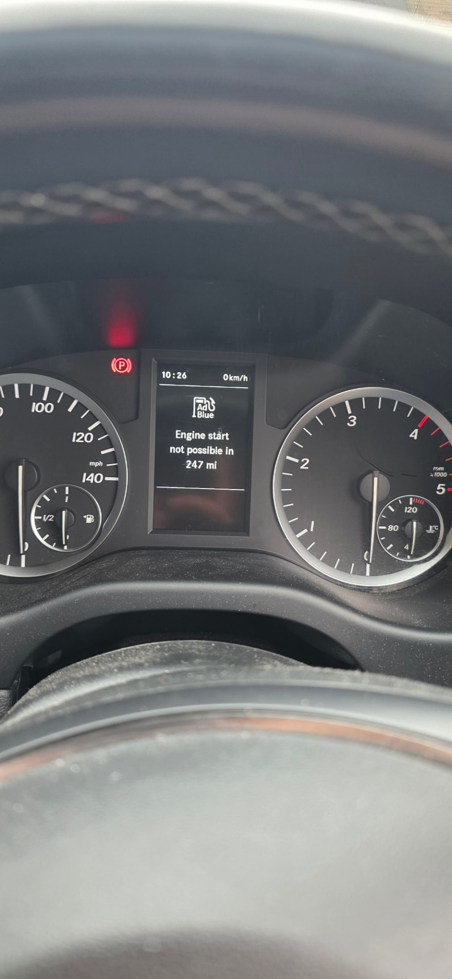 Customer dashboard warning before TorxTuning AdBlue work, job photo 6